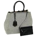 FENDI Hand Bag Wool Gray Auth bs11233 - Fendi