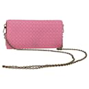BOTTEGAVENETA INTRECCIATO Chain Shoulder Bag Leather Pink Auth 69077 - Autre Marque
