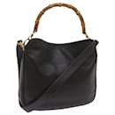 GUCCI Bamboo Hand Bag Leather 2way Black 001 1781 1638 auth 68678 - Gucci