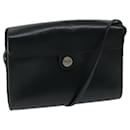 Christian Dior Shoulder Bag Leather Black Auth ar11513