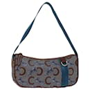 CELINE C Macadam Canvas Shoulder Bag Blue Auth 68504 - Céline