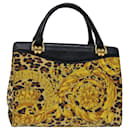 Gianni Versace Hand Bag Canvas Yellow Auth bs12591