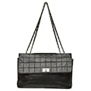 CHANEL Lambskin Square Stitched Chocolate Bar Reissue Multi Pocket Flap Black - Chanel