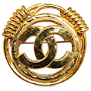 Chanel Gold CC Brosche