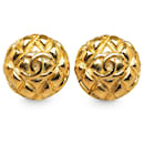 Chanel Gold CC Quilted Clip On Earrings