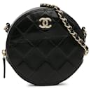 Chanel Black Quilted Lambskin Round Crossbody