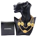 Chanel 1980s Horse Medallion Belt Pendant Necklace 24k Gold Plated