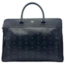 MCM Business Bag Messenger Laptop Bag Black Top Handle Bag Logo Print