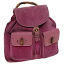 GUCCI Bamboo Backpack Suede Pink 003 2058 auth 67823 - Gucci