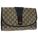 GUCCI GG Supreme Sherry Line Clutch Bag PVC Navy Red 89 01 030 Auth th4694 - Gucci