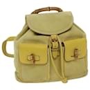GUCCI Bamboo Backpack Suede Leather Yellow 003 2058 0016 auth 67684 - Gucci