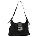 FENDI Mamma Baguette Shoulder Bag Nylon Black Auth bs12642 - Fendi