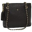 BALLY Quilted Chain Shoulder Bag Leather Brown Auth am5940 - Bally