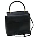 GUCCI Bamboo Hand Bag Leather Black 001 1886 Auth ar11552 - Gucci