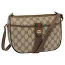 GUCCI GG Supreme Web Sherry Line Shoulder Bag Beige Red 89 02 032 Auth bs12885 - Gucci