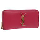 SAINT LAURENT Long Wallet Leather Pink Auth am5944 - Saint Laurent