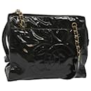 CHANEL Chain Shoulder Bag Enamel Black CC Auth bs12655 - Chanel