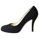 Black CC bow detail heels - size EU 39.5 - Chanel