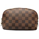 Louis Vuitton marrón Damier Ebene bolsa de cosméticos