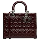 Dior Red Large Cannage Charol Lady Dior