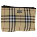 BURBERRY Nova Check Pouch Coated Canvas Beige Auth yk11343 - Burberry