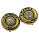 CHANEL Earring Gold Tone CC Auth bs11280 - Chanel