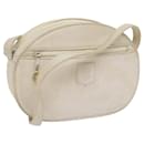 CELINE Shoulder Bag Leather White Auth bs12918 - Céline