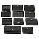 PRADA Wallet Leather nylon 11 pieces Black Auth bs12980 - Prada