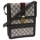 GUCCI GG Supreme Sherry Line Shoulder Bag PVC Navy Red Auth 68515 - Gucci