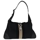 GUCCI GG Canvas Sherry Line Jackie Shoulder Bag Black 001 4057 Auth bs12892 - Gucci