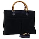 GUCCI Bamboo Tote Bag Suede 2way Black 002 2855 Auth ep3654 - Gucci