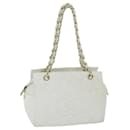 CHANEL Matelasse Chain Shoulder Bag Caviar Skin White CC Auth ar11502 - Chanel