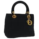 Christian Dior Lady Dior Canage Hand Bag Nylon Black Auth yk11255