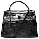 Hermes Kelly Tasche 32 in schwarzem Alligatorleder - 101790 - Hermès