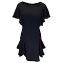 J. Mendel Black Ruffled Crepe Dress - Autre Marque