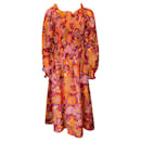 La linedJ Red / Orange Multi Taranta Print Gorgeous Dress - Autre Marque