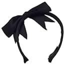 Schwarzes Vintage-Stirnband aus Satin von Chanel mit Schleife und Banddetail - Autre Marque