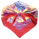 Hermes rot / Violetter, mehrfarbiger quadratischer Aloha-Schal aus Seidentwill - Autre Marque