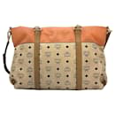 MCM 2Way Top Zip Shoulder Bag Ivory Shoulder Bag Handbag Purse