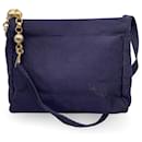 Bolsa de ombro em lona azul vintage - Gianni Versace
