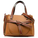 Bolso satchel Loewe marrón Mini Gate con asa superior