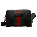 Gucci Black Canvas Web Slim Belt Bag
