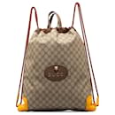 Gucci Brown GG Supreme Neo Vintage Drawstring Backpack