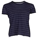 Camiseta Dior Pin-Stripe em Algodão Azul Marinho