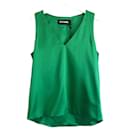Styland V-neck silk vest top emerald green - Autre Marque