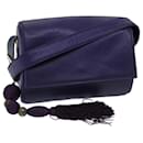 Gianni Versace Shoulder Bag Leather Purple Auth bs12840
