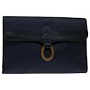 Christian Dior Shoulder Bag Leather Navy Auth bs12730