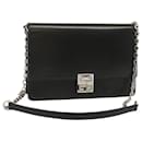 GIVENCHY Chain Shoulder Bag Leather Black Auth am5976 - Givenchy