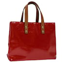 LOUIS VUITTON Monogram Vernis Reade PM Hand Bag Red M91088 LV Auth tb1052 - Louis Vuitton