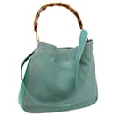 GUCCI Bamboo Shoulder Bag Suede 2way Light Blue 001 1577 auth 69363 - Gucci